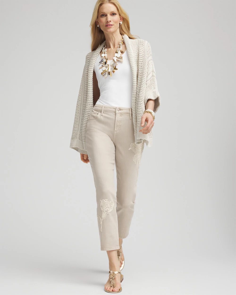 So Slimming® Sequin Girlfriend Cropped Jeans | Chico's